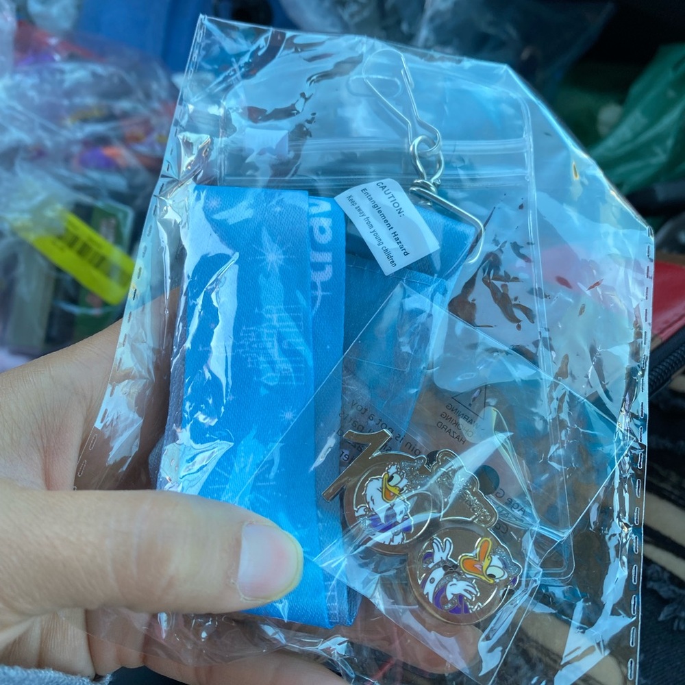 Daisy and donald duck disney 100 pin and costco disney lanyard